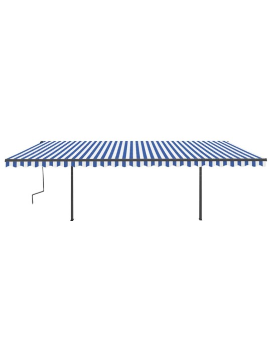 Automatická zatahovací markýza se sloupky 6 x 3 m modrobílá