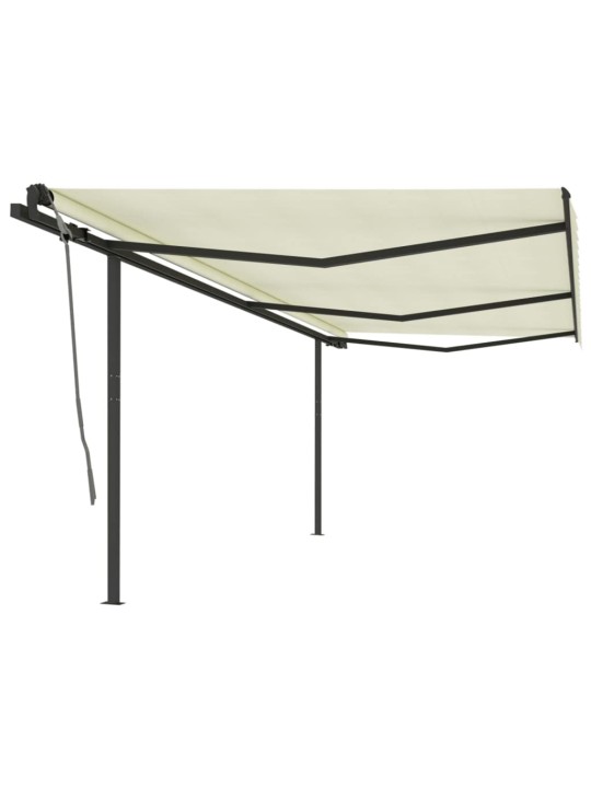 Automatická zatahovací markýza se sloupky 6 x 3 m krémová