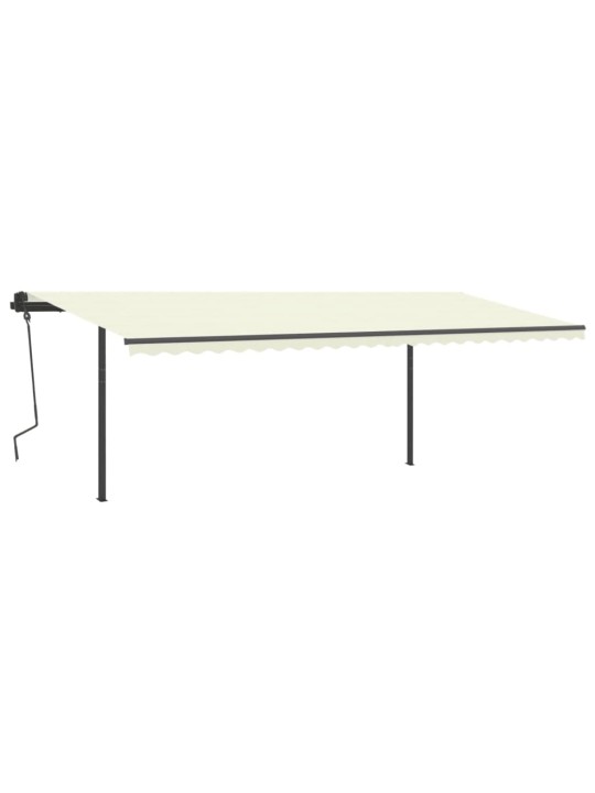 Automatická zatahovací markýza se sloupky 6 x 3 m krémová