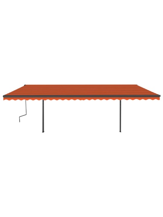 Automatická zatahovací markýza se sloupky 6 x 3 m oranžovohnědá