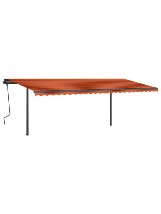 Automatická zatahovací markýza se sloupky 6 x 3 m oranžovohnědá