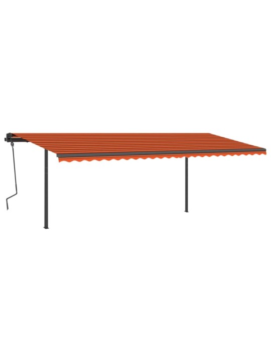 Automatická markýza LED a senzor větru 6 x 3 m oranžovo-hnědá