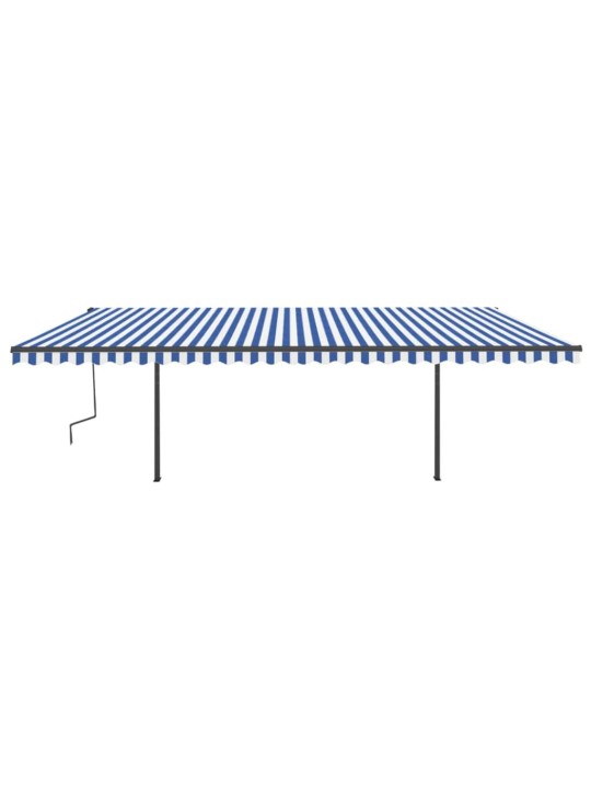 Automatická zatahovací markýza se sloupky 6 x 3,5 m modrobílá