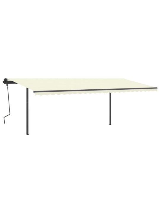 Automatická zatahovací markýza se sloupky 6 x 3,5 m krémová