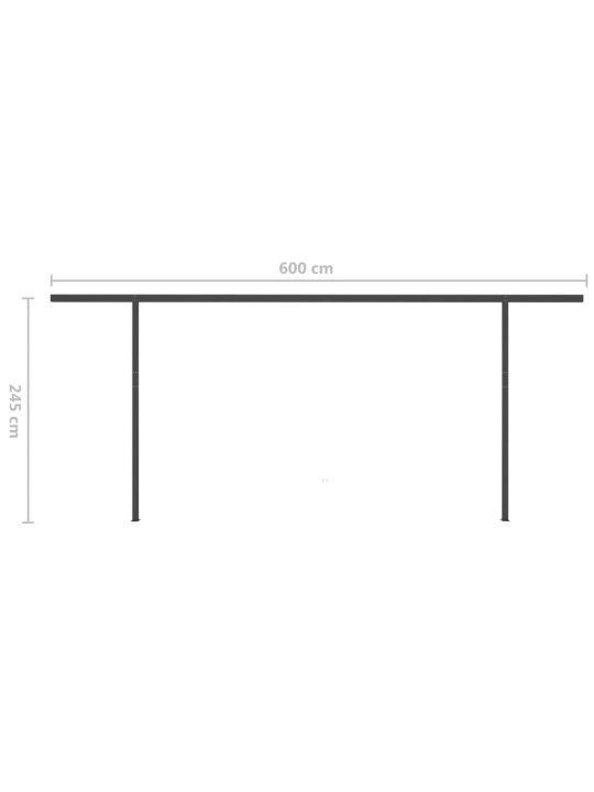 Automatická zatahovací markýza se sloupky 6 x 3,5 m krémová