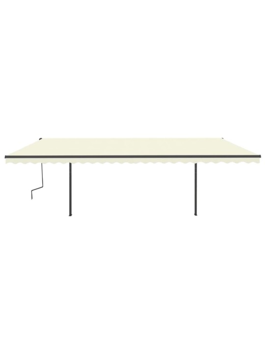 Automatická zatahovací markýza se sloupky 6 x 3,5 m krémová