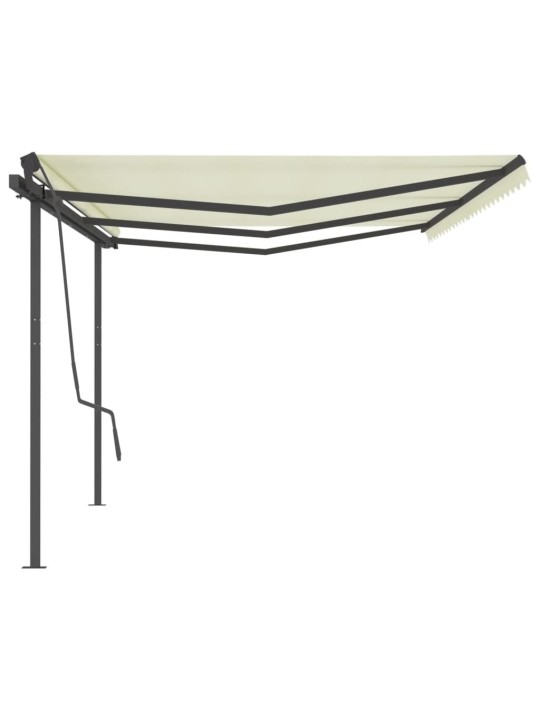 Automatická zatahovací markýza se sloupky 6 x 3,5 m krémová