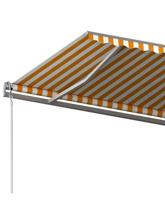 Automatická zatahovací markýza se sloupky 6 x 3,5 m žlutobílá