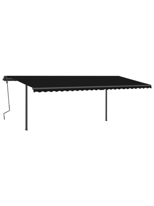 Automatická zatahovací markýza se sloupky 6 x 3,5 m antracitová