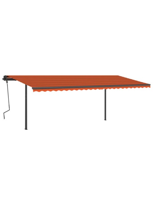 Automatická zatahovací markýza se sloupky 6x3,5 m oranžovohnědá