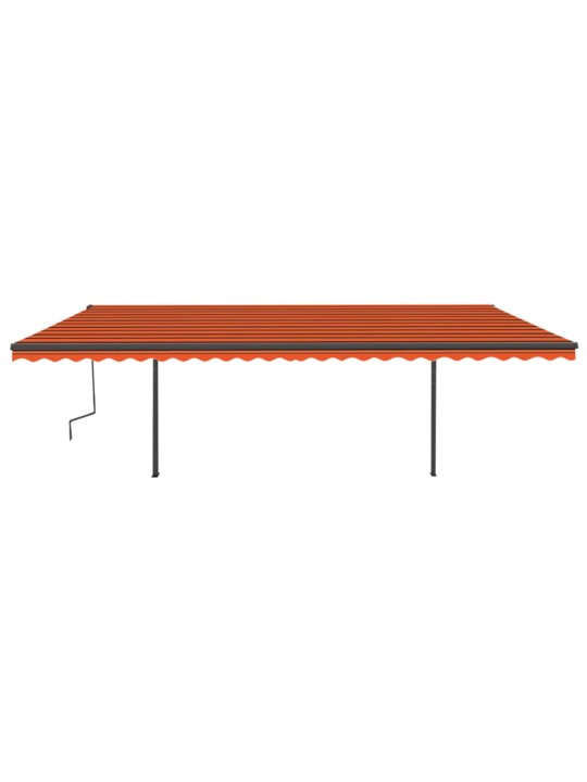 Automatická zatahovací markýza se sloupky 6x3,5 m oranžovohnědá