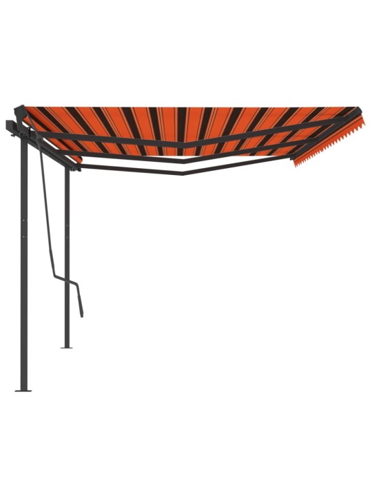 Automatická zatahovací markýza se sloupky 6x3,5 m oranžovohnědá