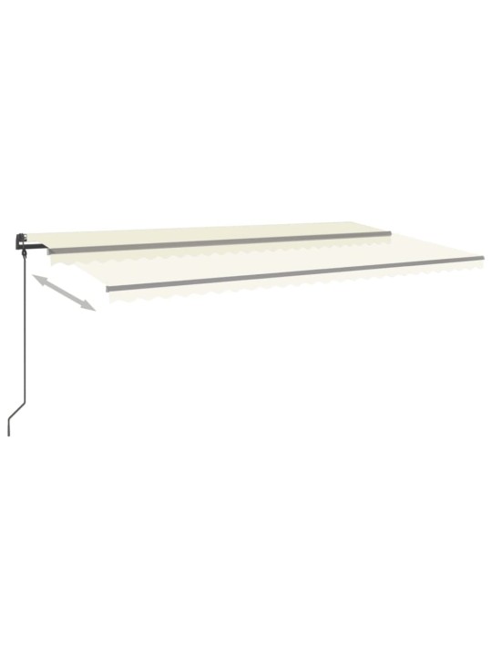 Automatická markýza LED a senzor větru 6 x 3,5 m krémová