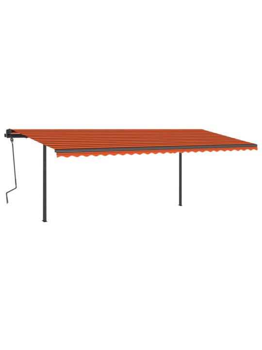 Automatická markýza led a senzor větru 6 x 3,5 m oranžovo-hnědá