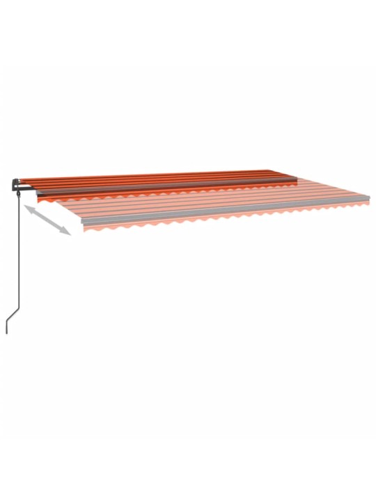 Automatická markýza led a senzor větru 6 x 3,5 m oranžovo-hnědá