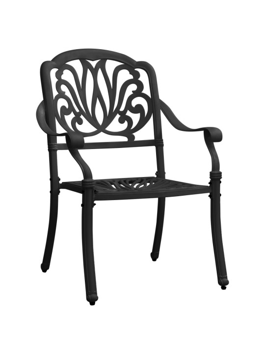 3dílný bistro set litý hliník černý