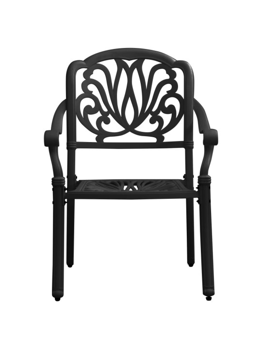 3dílný bistro set litý hliník černý