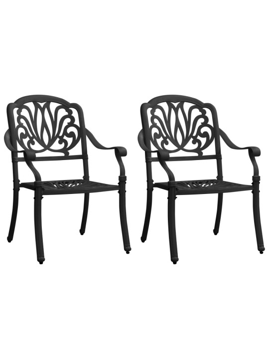 3dílný bistro set litý hliník černý