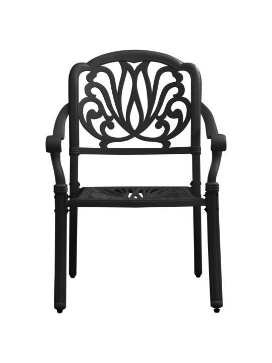 3dílný bistro set litý hliník černý