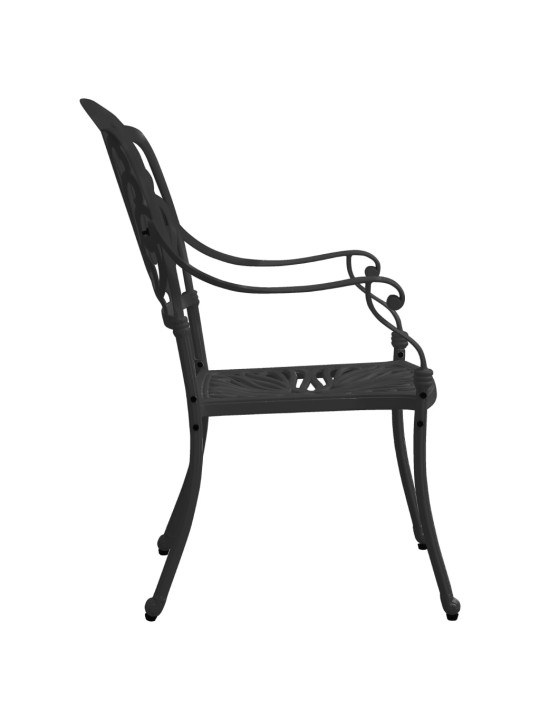 3dílný bistro set litý hliník černý