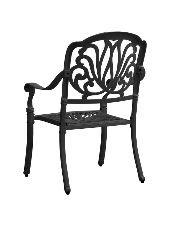 3dílný bistro set litý hliník černý
