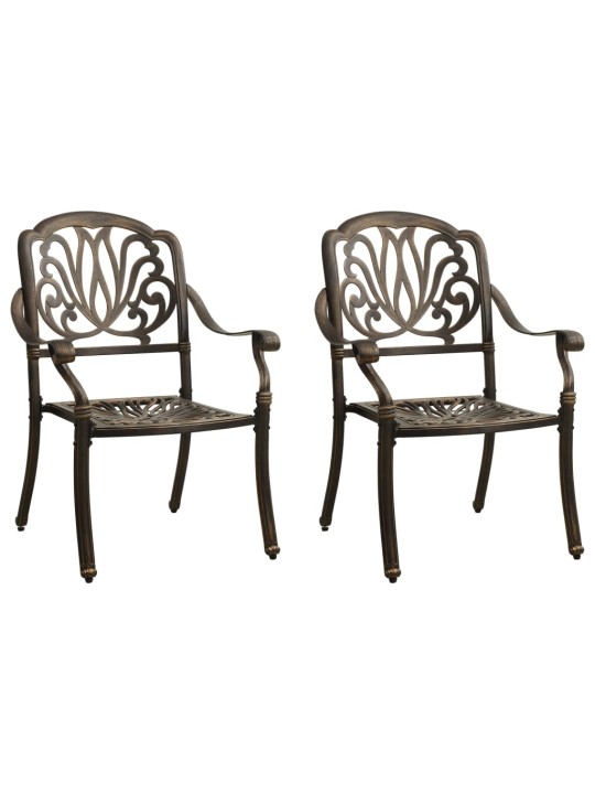 3dílný bistro set litý hliník bronzový