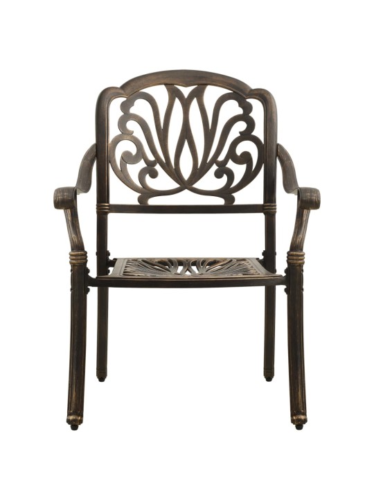 3dílný bistro set litý hliník bronzový