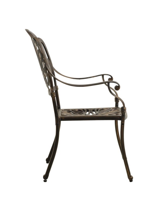 3dílný bistro set litý hliník bronzový