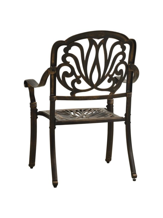 3dílný bistro set litý hliník bronzový