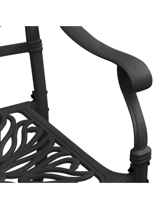 3dílný bistro set litý hliník černý