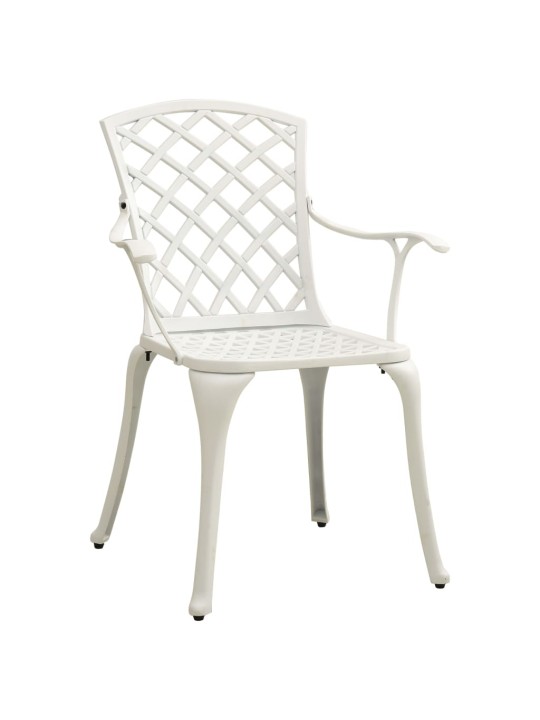 3dílný bistro set litý hliník bílý