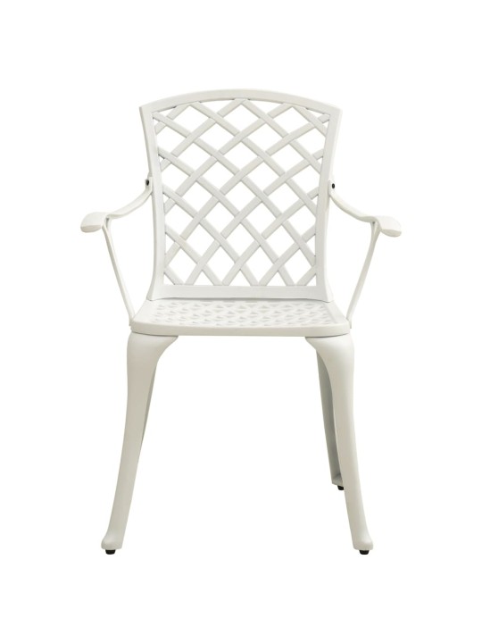 3dílný bistro set litý hliník bílý