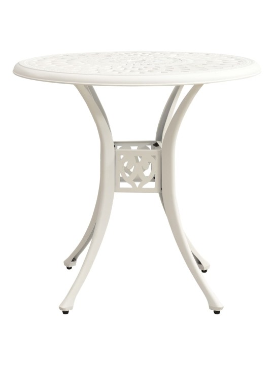 3dílný bistro set litý hliník bílý