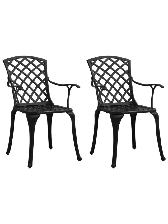 3dílný bistro set litý hliník černý