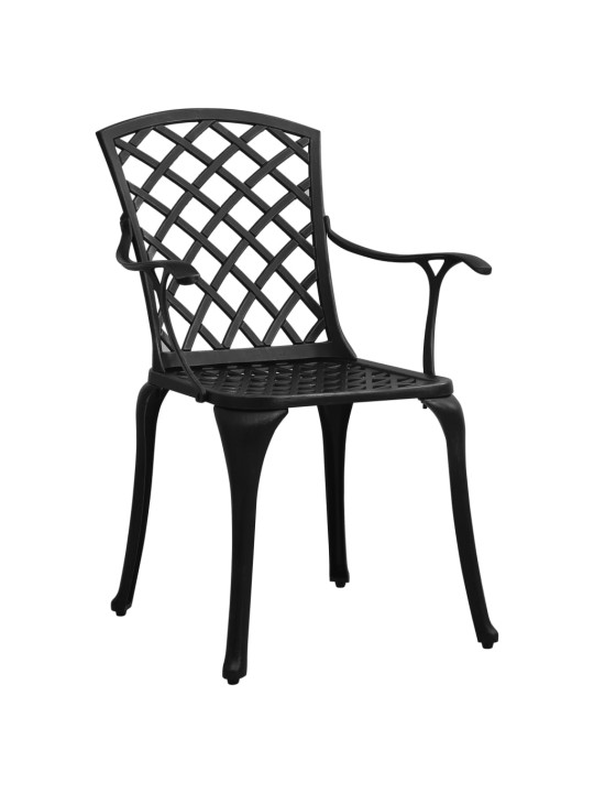 3dílný bistro set litý hliník černý