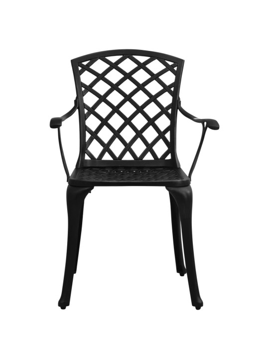 3dílný bistro set litý hliník černý
