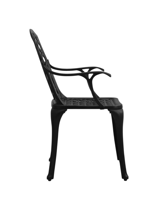 3dílný bistro set litý hliník černý