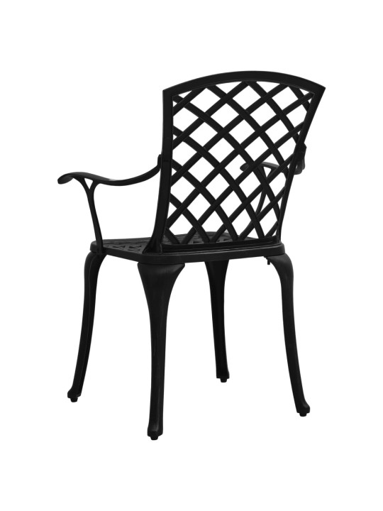 3dílný bistro set litý hliník černý