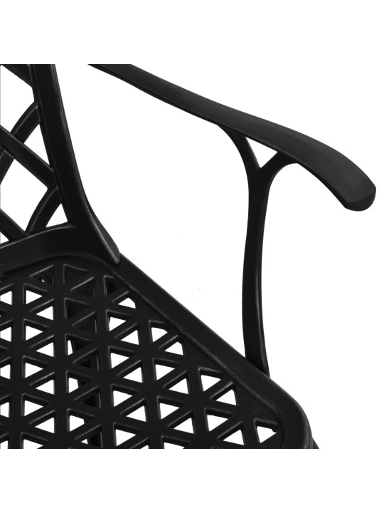 3dílný bistro set litý hliník černý