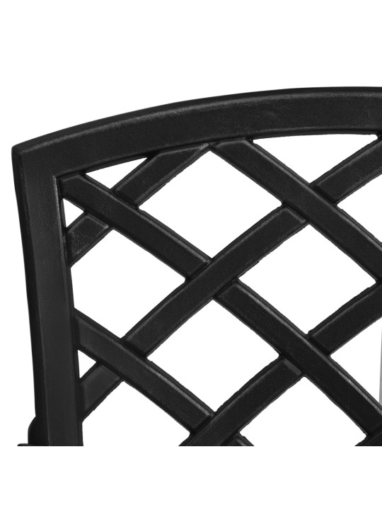 3dílný bistro set litý hliník černý