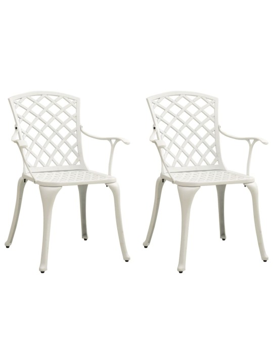 3dílný bistro set litý hliník bílý