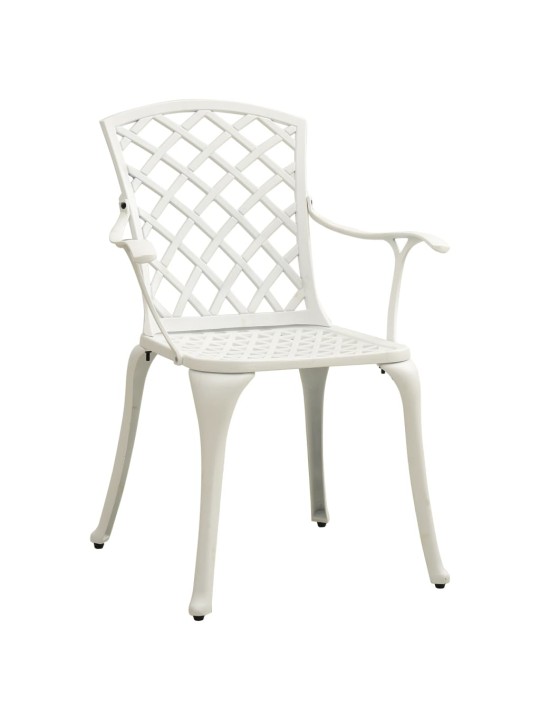 3dílný bistro set litý hliník bílý