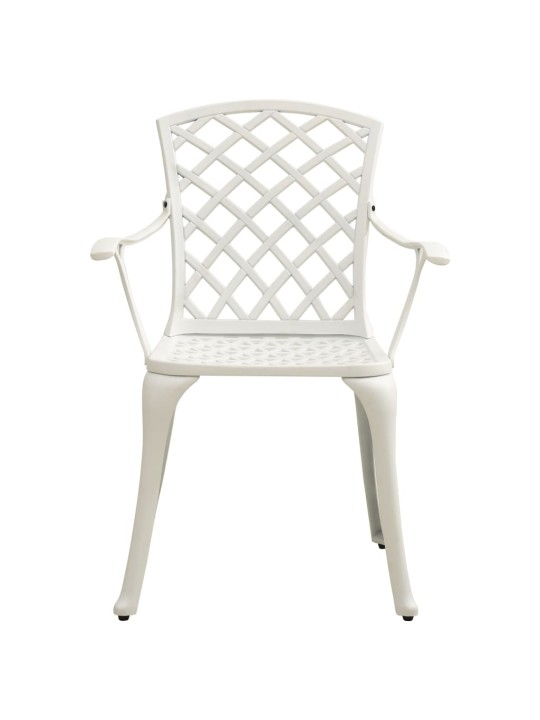 3dílný bistro set litý hliník bílý