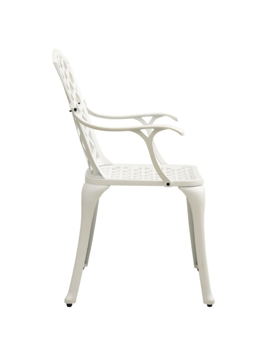 3dílný bistro set litý hliník bílý