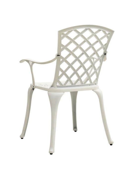 3dílný bistro set litý hliník bílý