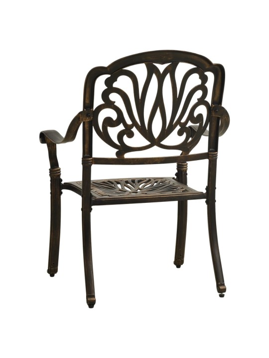 5dílný bistro set litý hliník bronzový