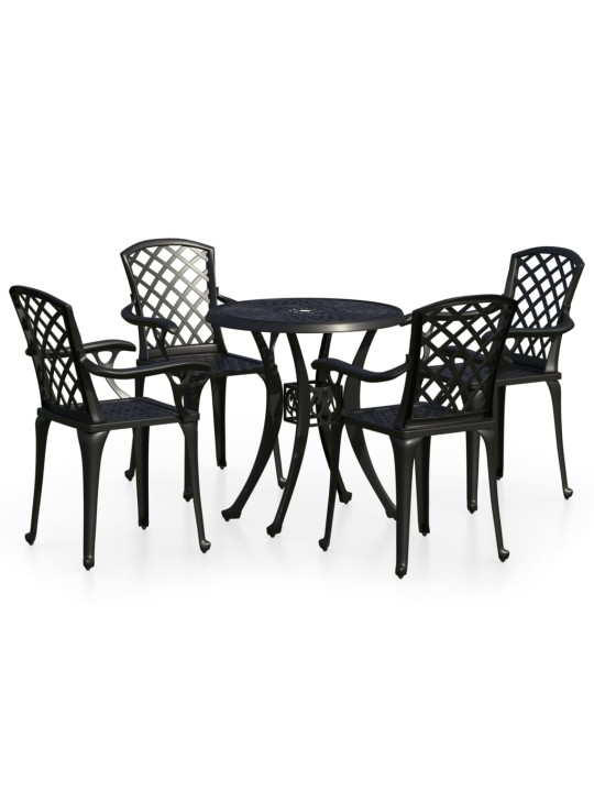 5dílný bistro set litý hliník černý