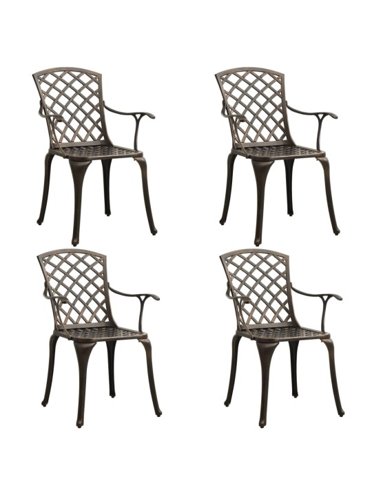 5dílný bistro set litý hliník bronzový