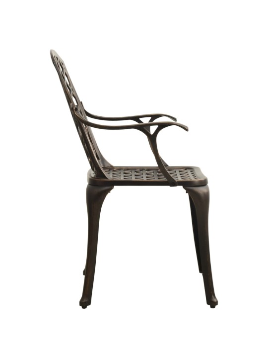 5dílný bistro set litý hliník bronzový