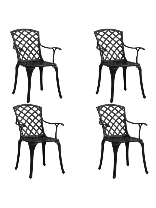 5dílný bistro set litý hliník černý